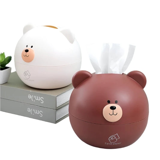 Adorable Bear Tissue Box: Anti-Dust Container for Home Decor, Organizes Tissues with Charm in the Living Room