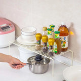 Adjustable Metal Storage Rack: Multifunctional Household Organizer for Kitchen, Bathroom, and Cabinet Storage