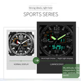 SMAEL Men's Digital Sports Watch - LED Waterproof Quartz Chrono Count Luxury Wristwatch for Men