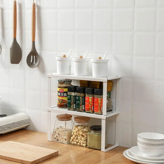 Kitchen Storage Organizer: Spice Rack and Dish Holder for Convenient Bathroom and Closet Organization