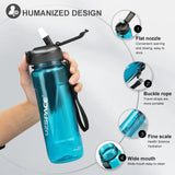 Summer Large-capacity Sport Water Bottles: Tritan Plastic with Straw, Portable and Leakproof Design, BPA-Free, Ideal for Outdoor Travel