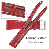 Genuine Cowhide Leather Watchbands – Vintage Straps in 4 Colors for Men & Women | 18mm, 20mm, 22mm, 24mm Compatible with Galaxy S3