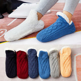 Warm Non-Slip Indoor Floor Socks: Fashionable Plush Slippers for Men and Women