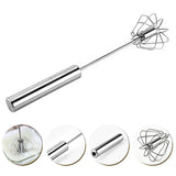 Self-Turning Semi-Automatic Egg Beater: 304 Stainless Steel Mixer for Effortless Cream Stirring and Whisking