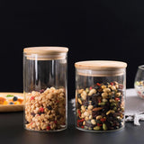 Glass Food Container with Bamboo Lid: Sealed Container for Grains, Coffee Beans, and Kitchen Organization