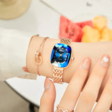 LIGE Top Luxury Crystal Women's Watch: Waterproof Quartz Bracelet, Fashionable Clock with Gift Box