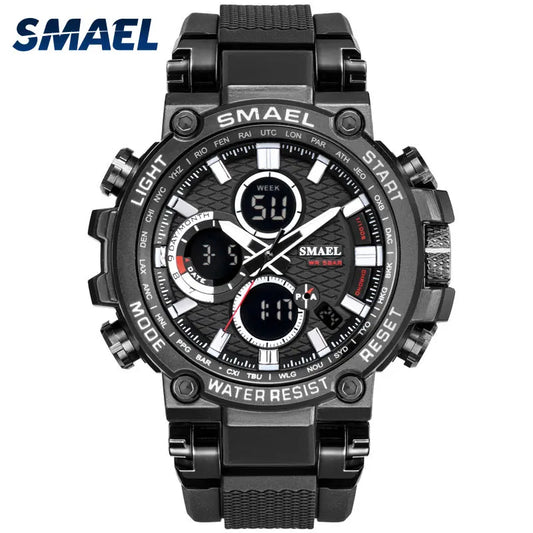 Men's Waterproof Military Sport Watch – LED Digital & Analog Quartz Wristwatch for Men