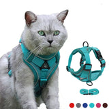 Breathable and Escape-Proof Cat Harness with Leash for Outdoor Walks: Easy Control, Reflective Features, Ideal for Both Cats and Dogs