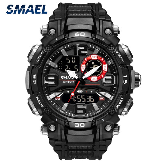 Luxury Men's Sport Watch – Quartz Waterproof Military Wristwatch with Luminous Digital Display