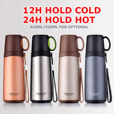 Stainless Steel Thermos Bottle: 420ml/520ml Vacuum Flask, Insulated Travel Coffee Mug, Ideal for School and Home