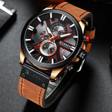 CURREN Men's Top Brand Luxury Leather Quartz Watch: Sporty, Waterproof, Male Timepiece - Relogio Masculino