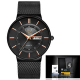 LIGE Luxury Women's Quartz Watch: Top Brand Waterproof Steel Wristwatch, Black Quartz Clock, Elegant Gift