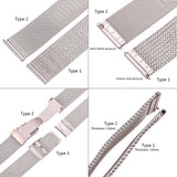 Stainless Steel Milanese Loop Watch Strap – Sleek Silver & Black Replacement Bracelet for Men & Women | 16mm, 18mm, 20mm, 22mm