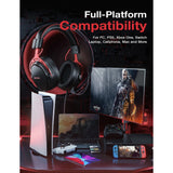 Mpow Air SE Wired Gaming Headset for PS4/PS5, 3D Surround Sound, Noise-Canceling Microphone, Compatible with Xbox One and Switch