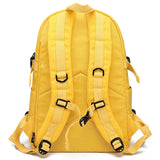 Waterproof School Backpack with USB Port: Large Yellow and Black Book Bag Suitable for Teenage Boys and Girls