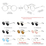 High-end Small Round Polarized Sunglasses for Men: Designer Steampunk Sunglasses for Women with Anti-Blue Ray Protection