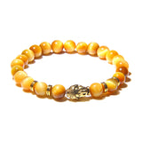 Men's Royal Blue Tiger Eye Beaded Bracelet – Natural Stone with Buddha Charm | Stretch Fashion Jewelry