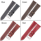 Genuine Cowhide Leather Watchbands – Vintage Straps in 4 Colors for Men & Women | 18mm, 20mm, 22mm, 24mm Compatible with Galaxy S3