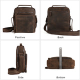 JOYIR Men's Vintage Genuine Leather Handbag: Compact Shoulder Messenger Bag