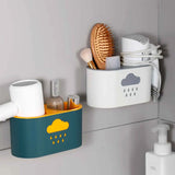 Wall-Mounted Cloud Hair Dryer Holder: No Drilling Needed, Convenient Storage Solution