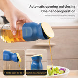 Automatic Opening and Closing Glass Oil Tank: Leak-Proof Soy Sauce and Vinegar Seasoning Bottle for Kitchen Use