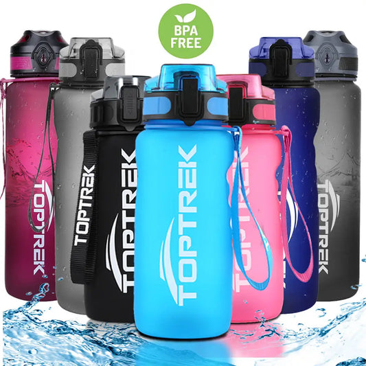 Toptrek Sport Water Bottle - BPA-Free, 650ML/1000ML, Leak-Proof, Ideal for Outdoors and Protein Shakes