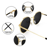Large Round Polarized Sunglasses for Women: Vintage Style Big Sun Glasses Ideal for Driving with UV400 Protection