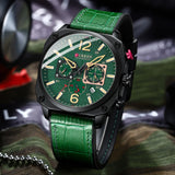 CURREN Men's Japan Movement Wristwatches: Fashion Leather Band, Auto Date, Sports Chronograph, Military Watch