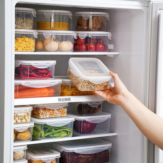 Refrigerator Vegetable Storage Box: Clear Plastic Sealed Container for Fresh Food, Various Capacities