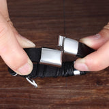 Men's Irregular Leather Bracelet – Stainless Steel Accents with Velvet Bag | Birthday Charm Jewelry Gift