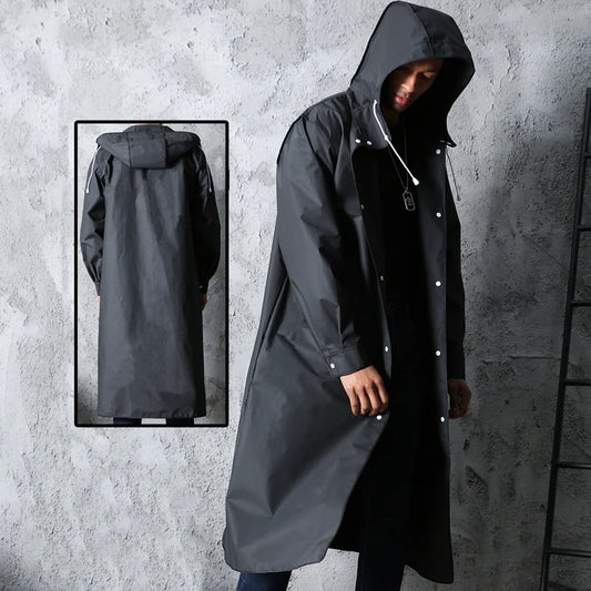 Stylish Waterproof Long Raincoat for Adults: Hooded Rain Coat for Outdoor Activities, Fishing, Climbing, and Travel