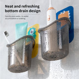 Toothbrush and Toothpaste Holder: Wall-Mounted Storage Tube for Organizing Bathroom Essentials, No Punching Required