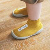 Infant Boys' and Girls' First Shoes: Soft Rubber Soles, Anti-Slip Knit Booties for Barefoot Comfort