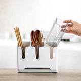 Kitchen Storage Organizer Rack for Convenient Organization: Includes Chopsticks Holder and Drain Basket
