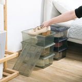 Stackable Plastic Shoe Box with Lid: Thickened and Transparent Drawer-Type Storage Solution