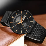 LIGE Luxury Women's Quartz Watch: Top Brand Waterproof Steel Wristwatch, Black Quartz Clock, Elegant Gift