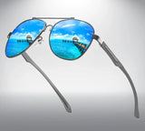 New Technology Pilot Polarized Sunglasses for Men: Memory Metal Sun Glasses for Women, UV400 Driving Sunglass