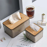 Nordic Style Bamboo Tissue Box: Creative Household Solution for Living Room or Restaurant, with Transparent Storage