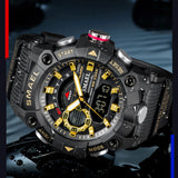 Men's Luxury Military Watch – Waterproof Digital Quartz Timepiece with Dual Display and Luminous Features for Sports Use