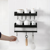 Punch-Free Aluminum Spice Rack: Multi-Functional Kitchen Organizer