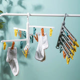 Foldable Rotating Drying Rack: Multi-Clip Baby Socks Drying Solution, Perfect for Balcony Clothes and Pants