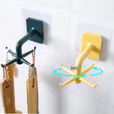 360° Rotating Wall-Mounted Hanging Hooks: Kitchen and Bathroom Storage Rack with Rotated Holder for Organization