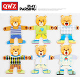 Little Bear Dress-Up Wooden Puzzle: Children's Early Education Dressing Game Toy, Perfect Gift for Kids