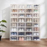 Clear Plastic Shoe Storage Box: Clamshell Design, Ideal for Household Shoe Cabinets