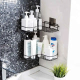 Metal Wall-Mounted Corner Rack: Bathroom/Kitchen Organizer