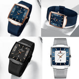 Luxury Slim Blue Quartz Stainless Steel Watch - Men's Fashion Mesh Waterproof Business Wristwatch