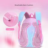 Orthopedic School Backpack for Girls: Featuring a Cute Pink and Blue Book Bag, Waterproof for School Needs