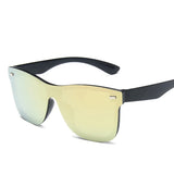 Unisex Vintage Frameless Sunglasses - Transparent Gradient Sun Shades with Big Frames and UV400 Protection