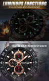 MEGIR Men's Military Sport Watch: Waterproof, Leather Quartz Chronograph with Calendar