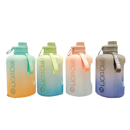 2.46L Gradient Sports Water Bottle: Large Capacity with Straw, Fitness Scale, Outdoor Plastic Portable Bottle